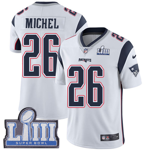 Men New England Patriots #26 Michel white Nike Vapor Untouchable Limited 2019 Super Bowl LIII NFL Jerseys->new england patriots->NFL Jersey